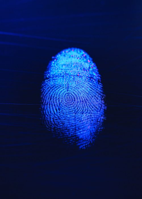 Human finger print as evidence of identity and as a password